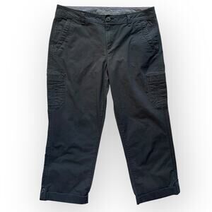 Eddie Bauer Women's Gray Lightweight Ripstop Slightly Curvy Crop Pants Size 10